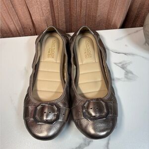 Me Too Women's Bronze Flats with Buckle Detail